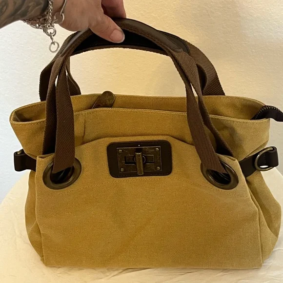 ZEDE Unisex Pont Des Arts Mini Cross Body Bag - Beige Khaki, *no shoulder strap - Picture 9 of 12